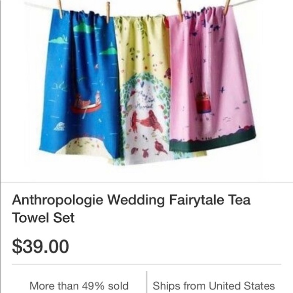 Anthropologie Wedding Fairytale Tea Towel Set Anthropologie Wedding Fairytale Tea Towel Set